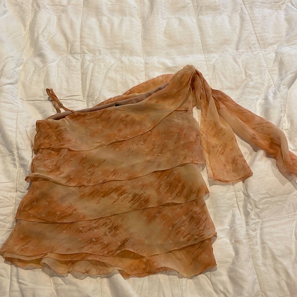 BCBG Silk Ruffled Blouse Size 6